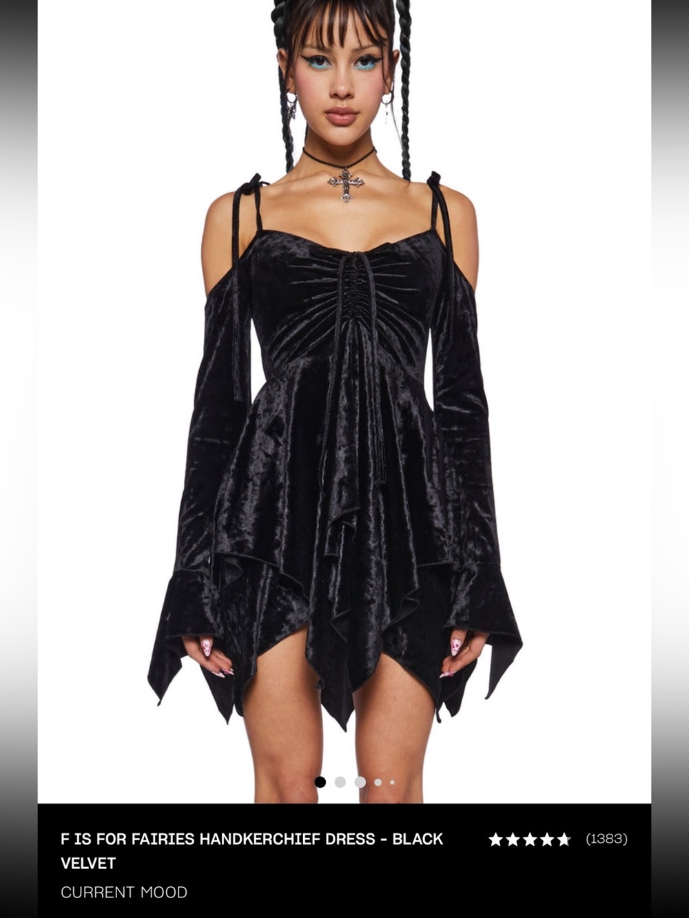 NWT F is For Fairies Black Velvet Handkerchief Dress